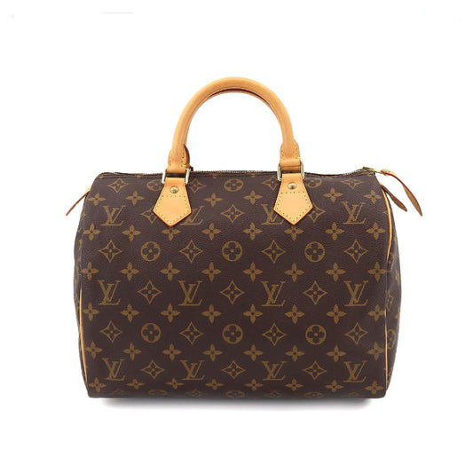 Louis Vuitton Monogram Speedy 30 Hand Bag Brown Gold Hardware
