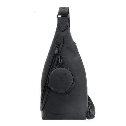 Louis Vuitton Monogram Shadow Duo Sling Bag Body Bag Leather Black