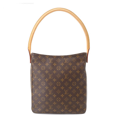 Louis Vuitton Monogram Looping GM Shoulder Bag Brown Gold Metal Fittings