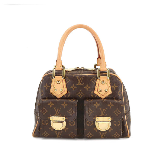Louis Vuitton  Monogram Manhattan PM Hand Bag Brown Gold Hardware