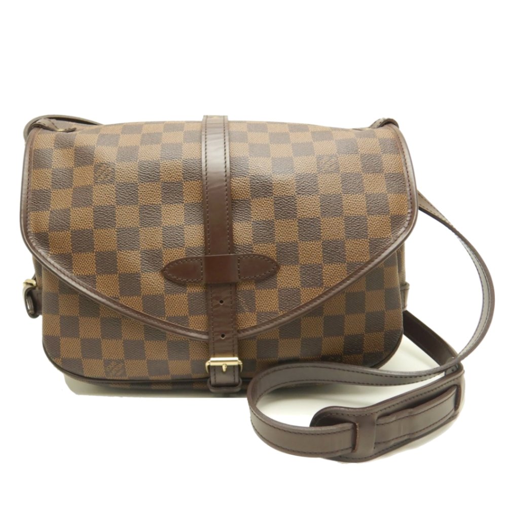 Louis Vuitton Damier Saumur 30 Ebene Shoulder Bag Brown