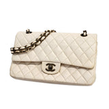 Chanel Shoulder Bag Matelasse Chain Lambskin White