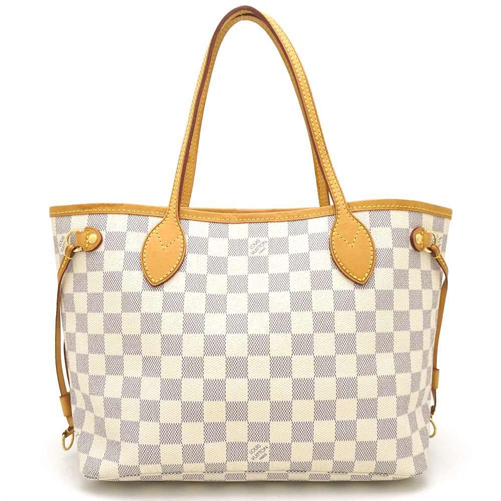 Louis Vuitton Neverfull PM Damier Azur Tote Bag White