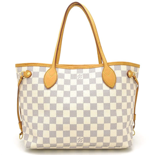 Louis Vuitton Neverfull PM Damier Azur Tote Bag White