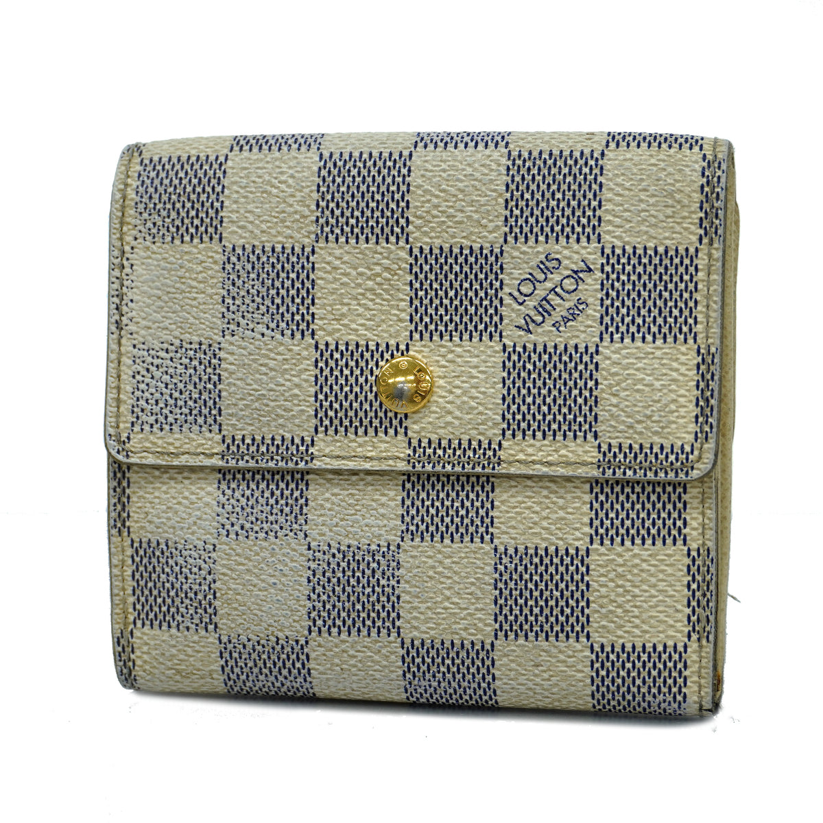 Louis Vuitton Trifold Wallet Damier Azur Portefeuille Elyse