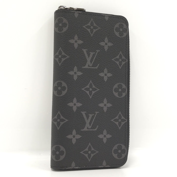Louis Vuitton Vertical Round Zipper Long Wallet Eclipse Black