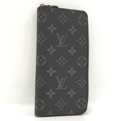 Louis Vuitton Vertical Round Zipper Long Wallet Eclipse Black