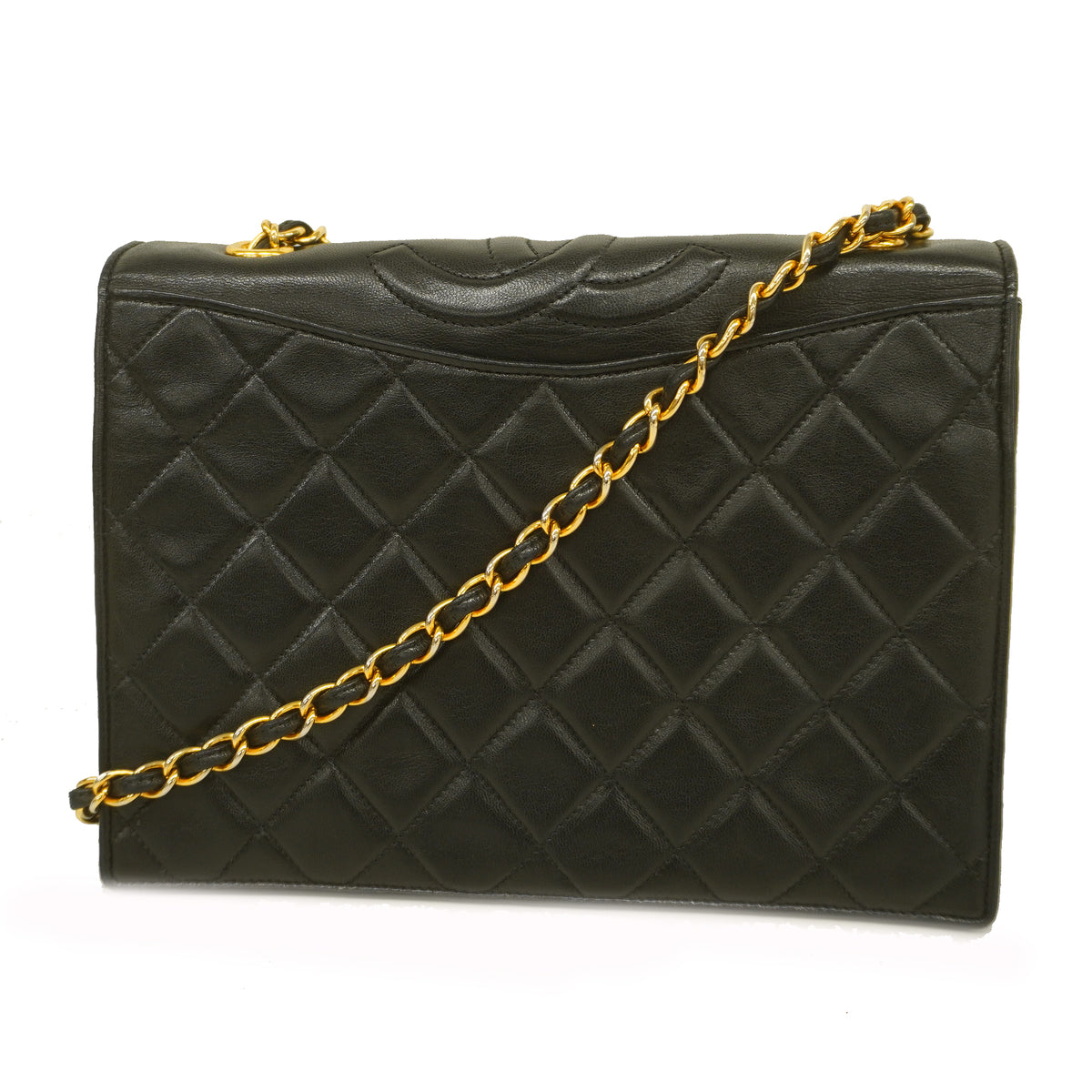 Chanel Shoulder Bag Matelasse Chain Lambskin Black