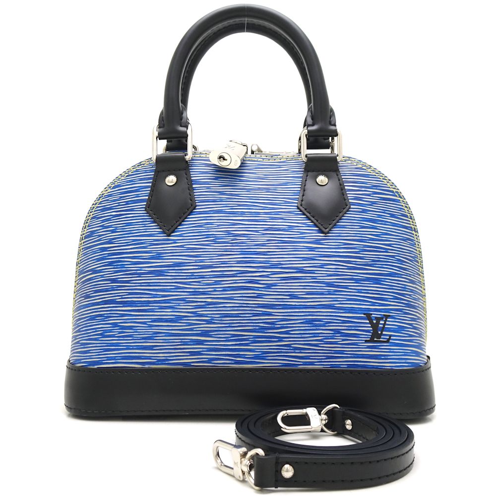 Louis Vuitton Epi Alma BB Crossbody Shoulder Bag Epi Denim Blue