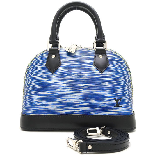 Louis Vuitton Epi Alma BB Crossbody Shoulder Bag Epi Denim Blue
