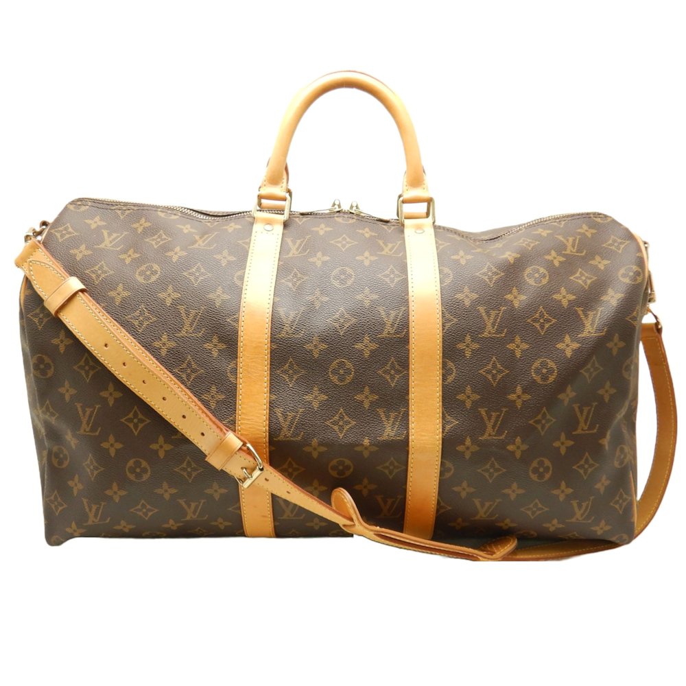 Louis Vuitton Monogram Keepall Bandouliere 50 Boston Bag Brown