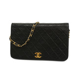 Chanel Shoulder Bag Matelasse Chain Lambskin Black