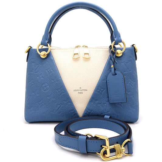 Louis Vuitton V Tote BB Shoulder Bag Implant Blue