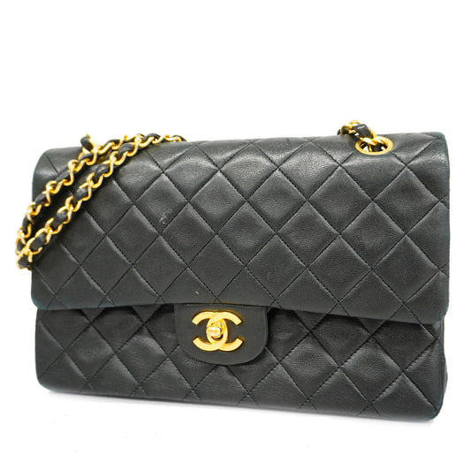 Chanel Shoulder Bag Matelasse Chain Lambskin Black
