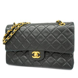 Chanel Shoulder Bag Matelasse Chain Lambskin Black