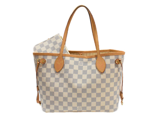 Louis Vuitton Neverfull PM Damier Azur Ivory Coated Canvas Handbag