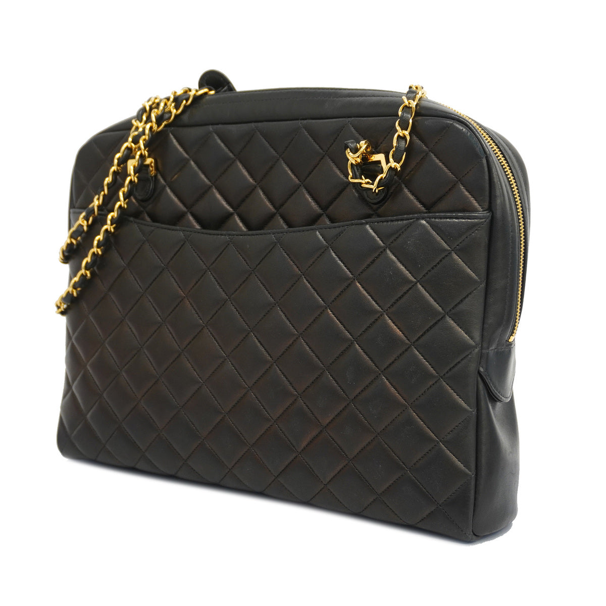 Chanel Shoulder Bag Matelasse Chain Lambskin Black