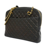 Chanel Shoulder Bag Matelasse Chain Lambskin Black