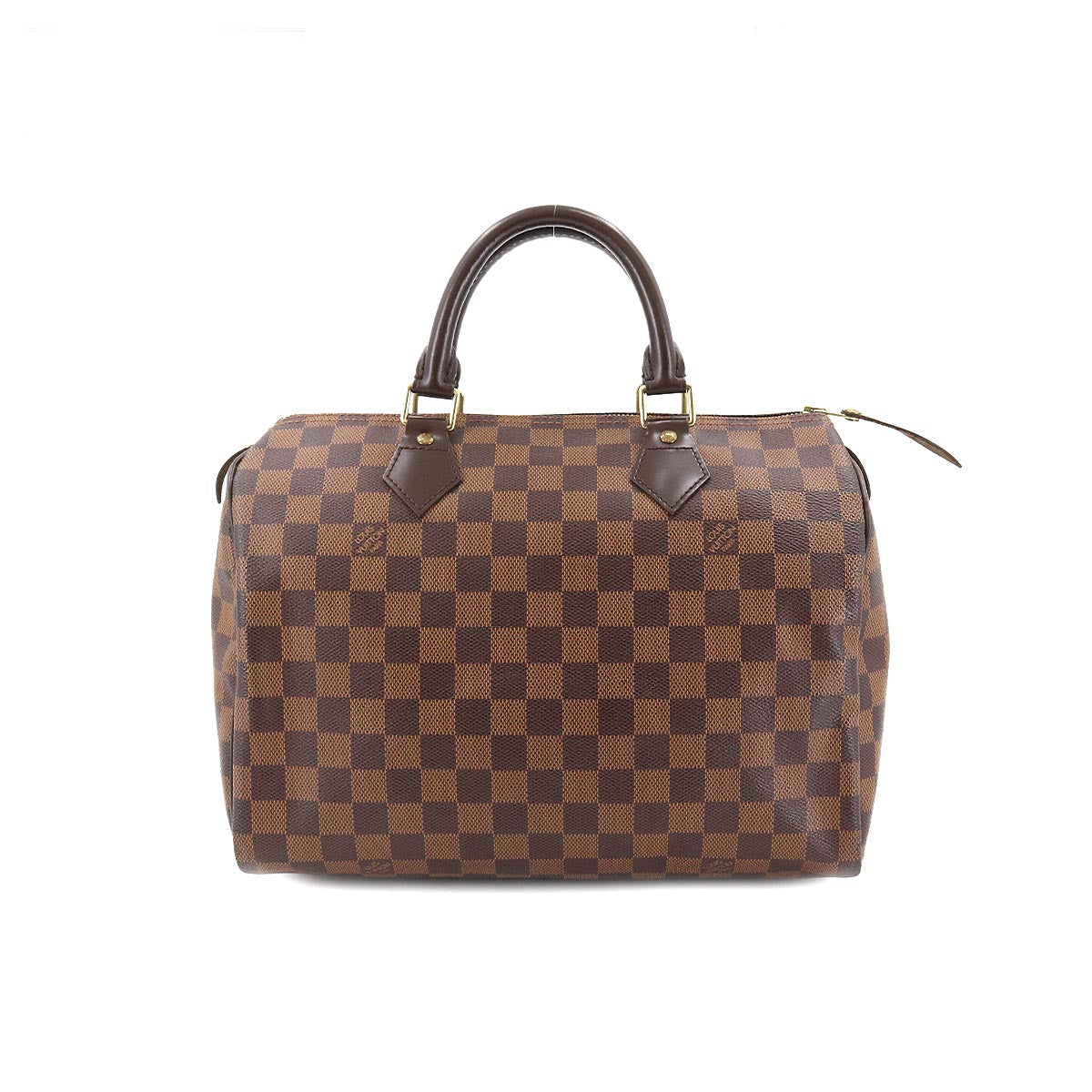 Louis Vuitton Damier Speedy 30 Hand Bag Ebene Brown Gold Hardware