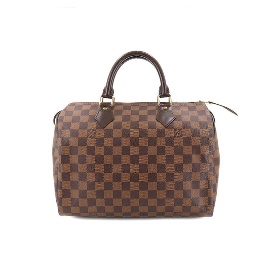 Louis Vuitton Damier Speedy 30 Hand Bag Ebene Brown Gold Hardware