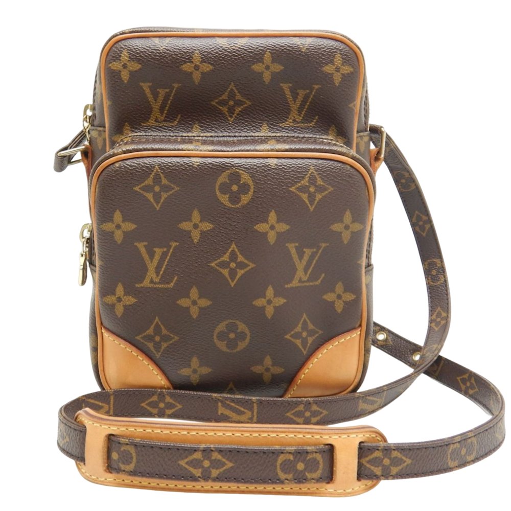 Louis Vuitton Monogram Crossbody Shoulder Bag Brown