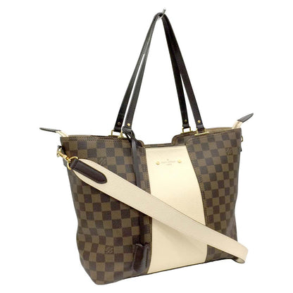 Louis Vuitton Jersey Damier Creme Shoulder Bag Brown