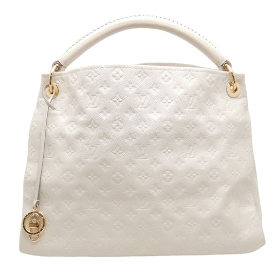Louis Vuitton Artsy MM Shoulder Bag Emplant Neige White