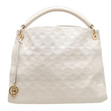 Louis Vuitton Artsy MM Shoulder Bag Emplant Neige White