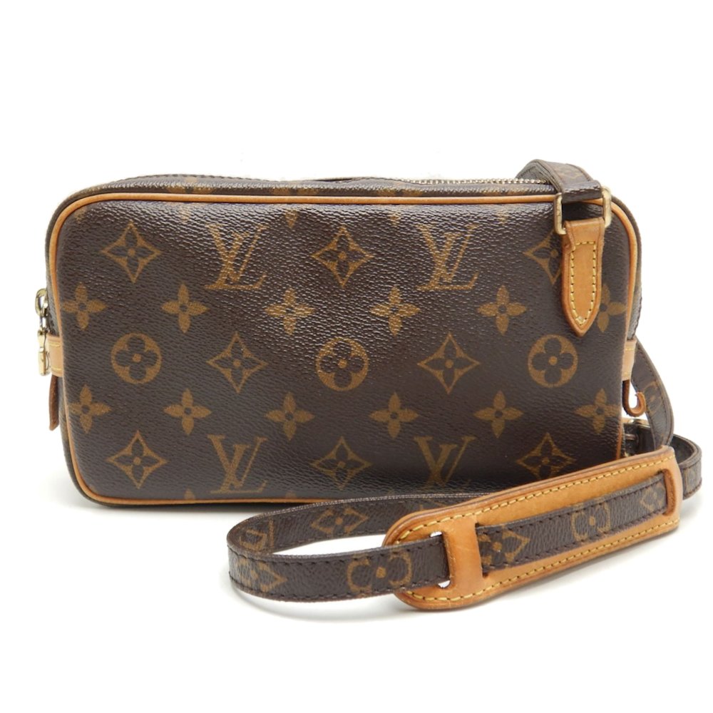 Louis Vuitton Monogram Marly Bandouliere Crossbody Shoulder Bag Brown