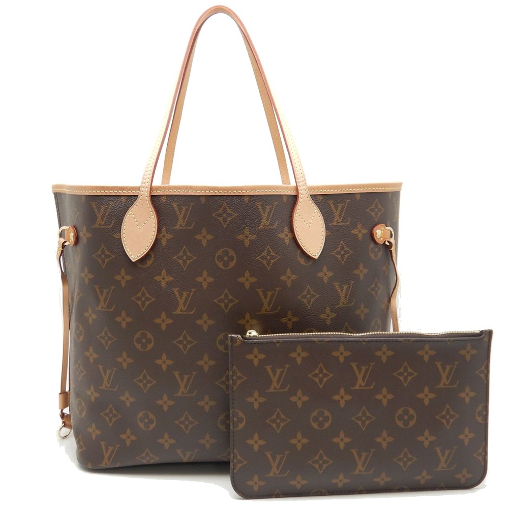 Louis Vuitton Monogram Neverfull MM Tote Bag Beige