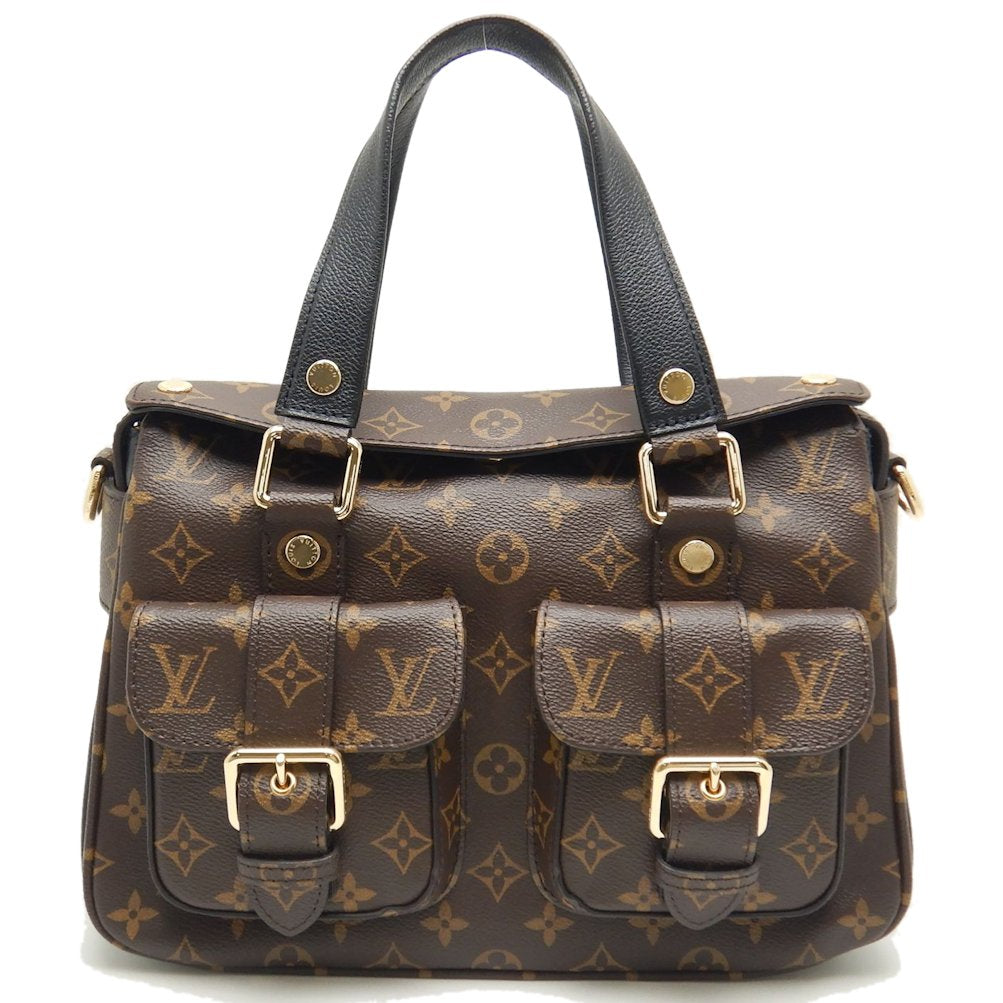 Louis Vuitton Monogram Manhattan Handbag Brown Noir