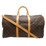Louis Vuitton Monogram Keepall Bandouliere 50 Boston Bag Brown