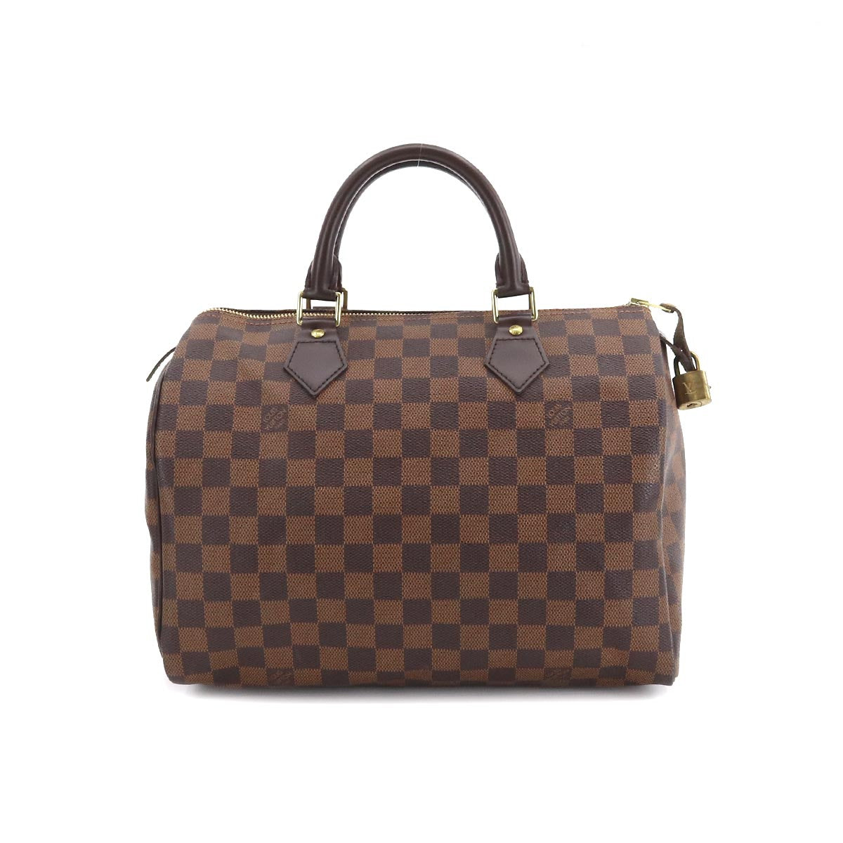 Louis Vuitton Damier Speedy 30 Hand Bag Ebene Brown Gold Hardware