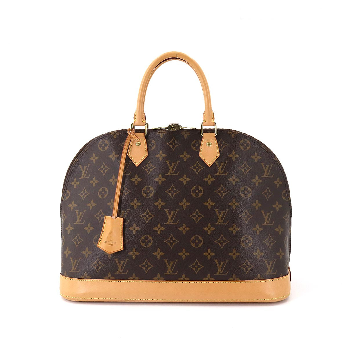 Louis Vuitton Monogram Alma GM Hand Bag Brown Gold Hardware