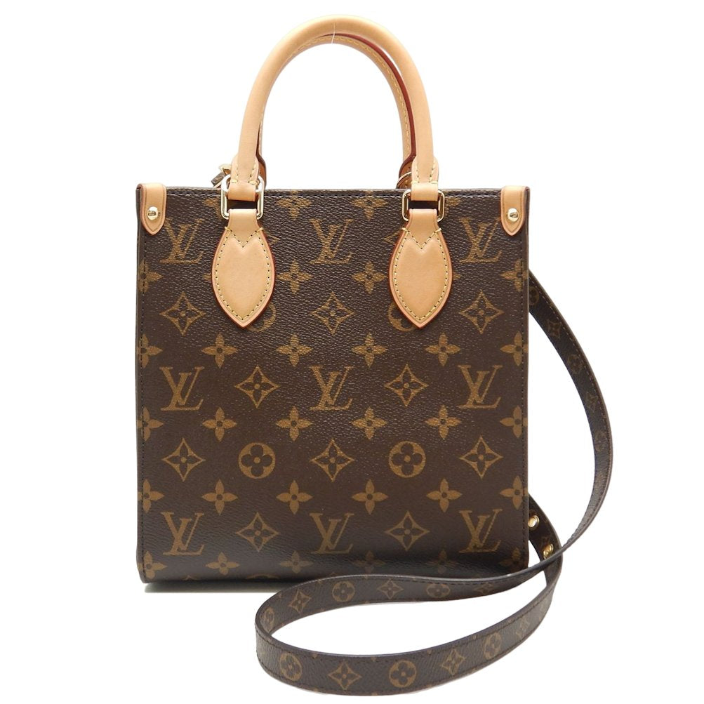 Louis Vuitton Monogram Sac Plat BB Handbag Brown