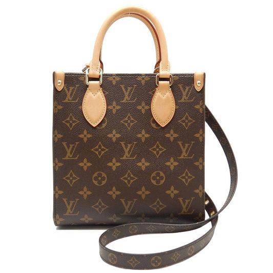 Louis Vuitton Monogram Sac Plat BB Handbag Brown