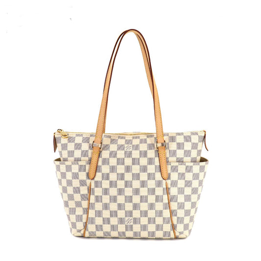 Louis Vuitton Damier Azur Totally PM Tote Bag Gold Hardware
