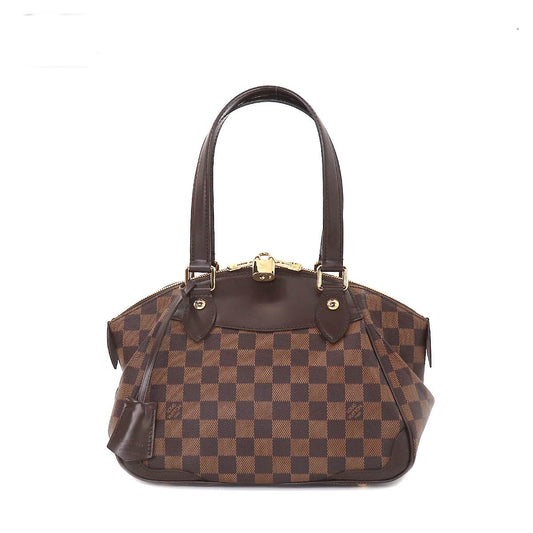 Louis Vuitton Damier Verona PM Hand Bag Ebene Brown Gold Hardware
