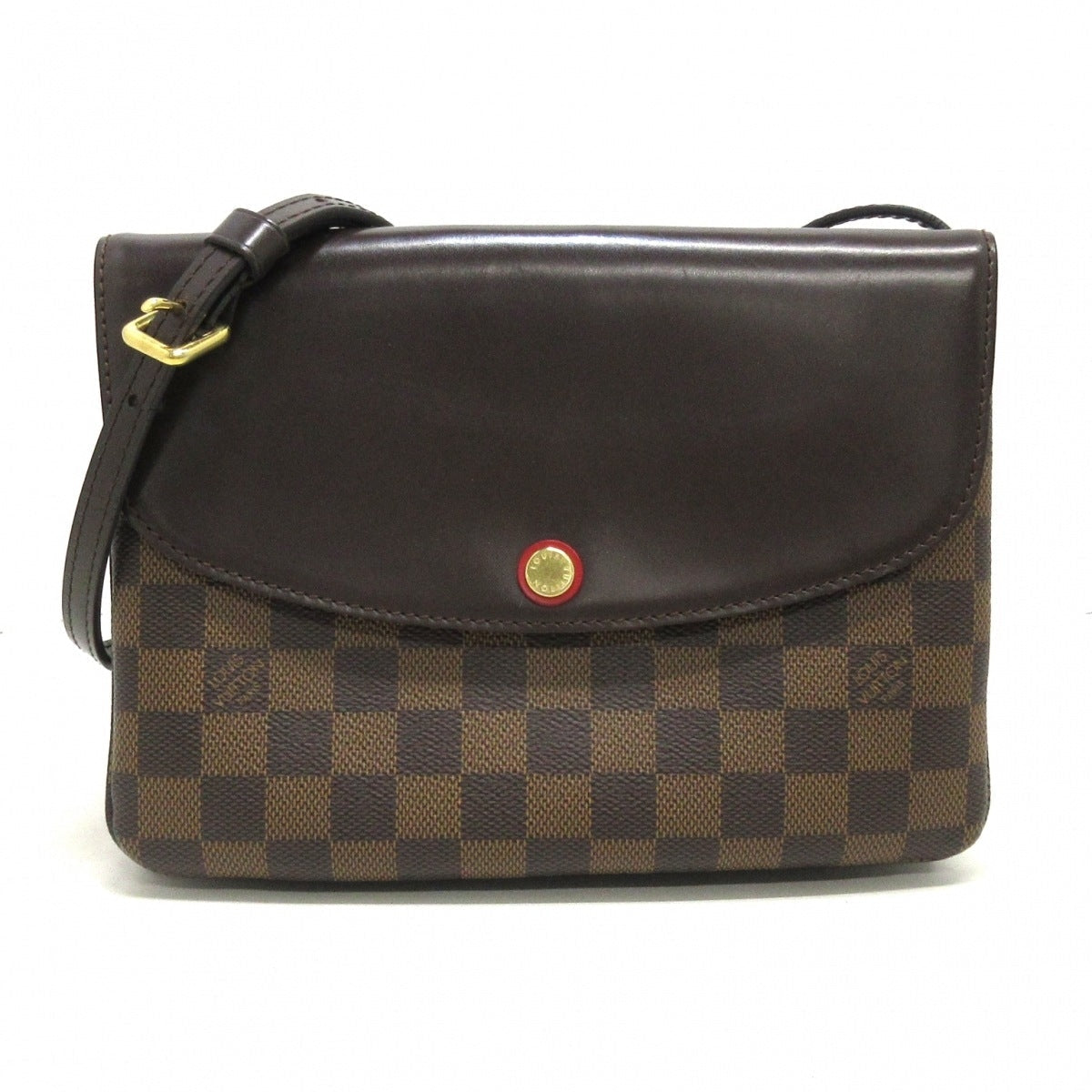 Louis Vuitton Twice Shoulder Bag Ebene Damier Canvas