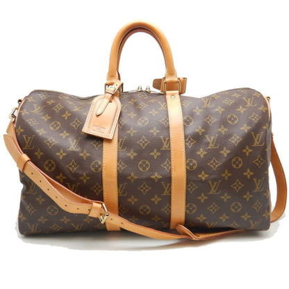 Louis Vuitton Monogram Keepall Bandouliere 45 Boston Bag Brown