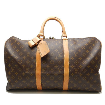 Louis Vuitton Monogram Keepall 50 Boston Bag Brown