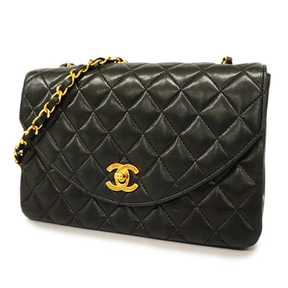 Chanel Shoulder Bag Matelasse Single Chain Lambskin Black