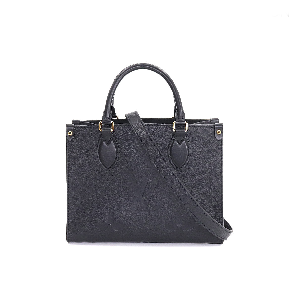 Louis Vuitton Monogram Emplant Onthego PM 2way Tote Shoulder Bag Noir