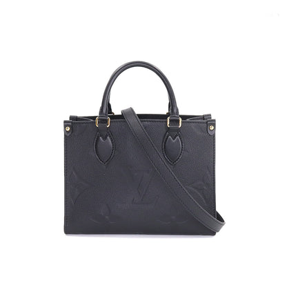 Louis Vuitton Monogram Emplant Onthego PM 2way Tote Shoulder Bag Noir