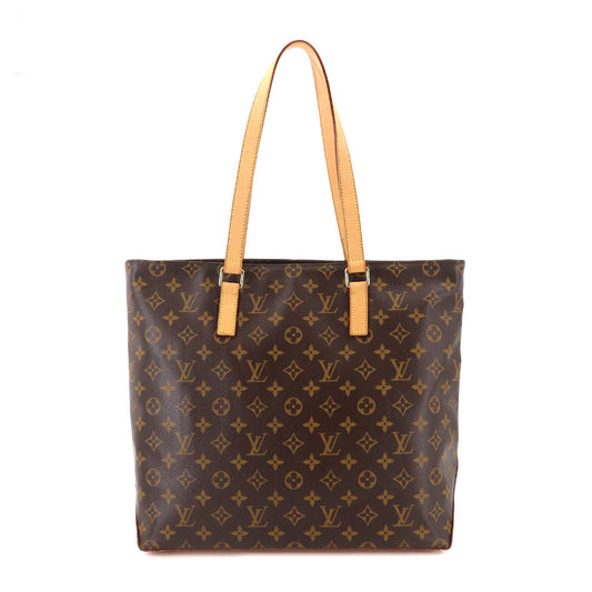 Louis Vuitton Monogram Cabas Mezzo Tote Bag Brown Gold Metal Fittings