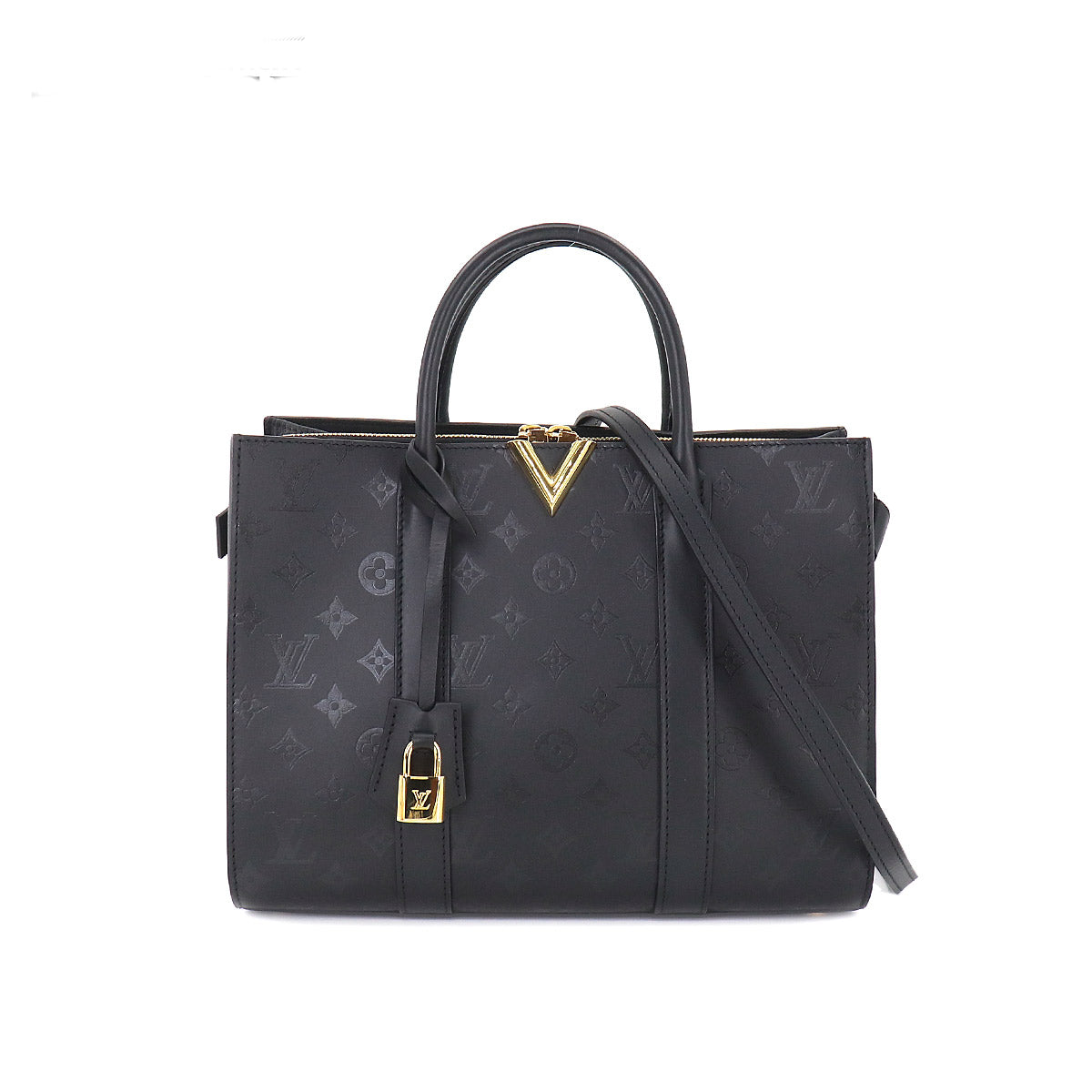 Louis Vuitton Very Tote MM 2 Way Hand Shoulder Bag Leather Noir