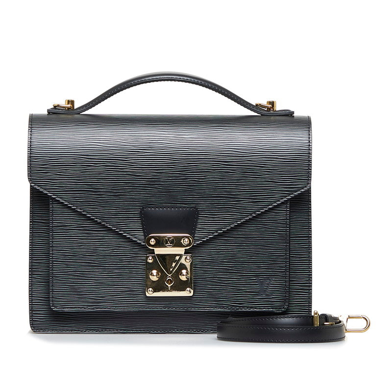 Louis Vuitton Epi Monceau Handbag Shoulder Bag 2way Noir Black