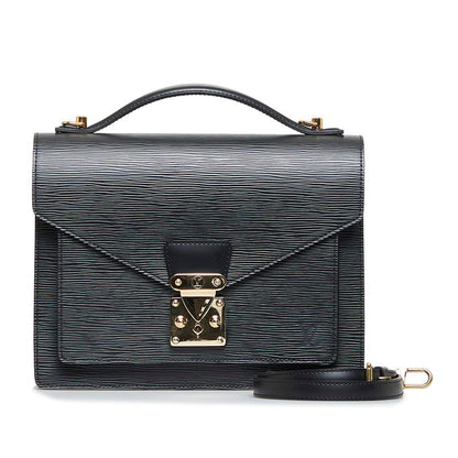 Louis Vuitton Epi Monceau Handbag Shoulder Bag 2way Noir Black
