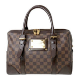 Louis Vuitton Berkley Handbag Logo Plate Damier Ebene