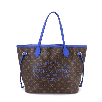 Louis Vuitton Monogram Ikat Flower Neverfull MM Tote Bag Grand Blue